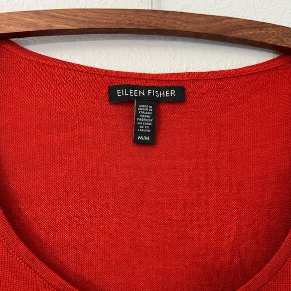 Eileen Fisher Burnt Orange Merino Wool Sleeveless Lightweight Tank Top Medium - Picture 4 of 4